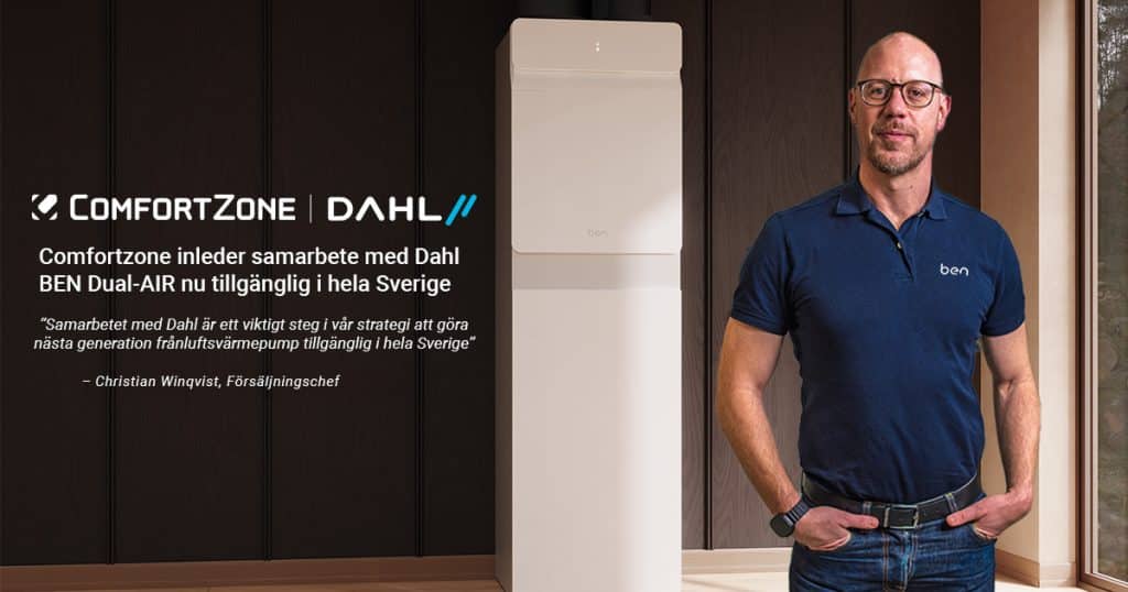 Comfortzone BEN Dual-AIR frånluftsvärmepump nu tillgänglig via Dahl i Sverige