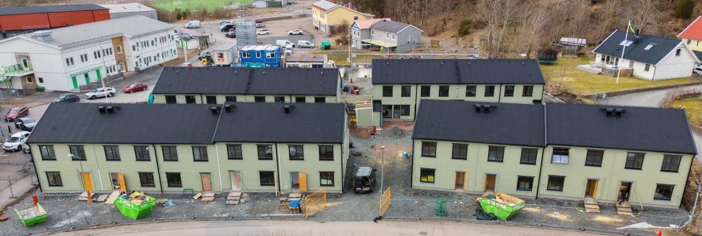 vy över ett bostadsområde i kärna, Kungälv